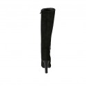 Bottes pour femmes en daim noir avec accessoire et fermeture éalcir talon 10 - Pointures disponibles:  42