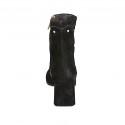 Bottines pour femmes avec goujons et fermeture éclair en daim noir talon 6 - Pointures disponibles:  32