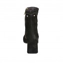 Damenstiefelette mit Nieten und Reißverschluss aus schwarzem Wildleder Absatz 6 - Verfügbare Größen:  32, 33, 34, 42, 43, 44, 45, 46