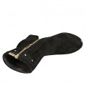 Bottines pour femmes avec goujons et fermeture éclair en daim noir talon 6 - Pointures disponibles:  32