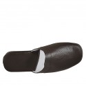 Zapatilla para hombre en piel color marron oscuro - Tallas disponibles:  47, 48, 49, 50, 51, 52