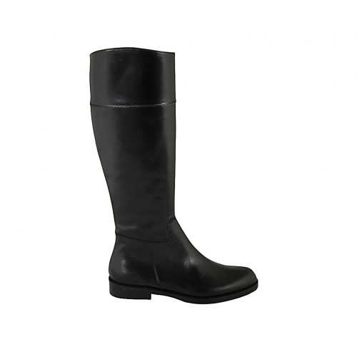 Woman's boot in black leather with zipper heel 2 - Available sizes:  32