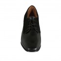 Zapato derby para mujer con cordones en gamuza y piel negra tacon 6 - Tallas disponibles:  43