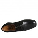 Chaussure derby à lacets pour femmes en daim et cuir noir talon 6 - Pointures disponibles:  43