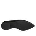 Zapato derby para mujer con cordones y elasticos en gamuza negra tacon 1 - Tallas disponibles:  32