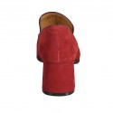 Mocasino para mujer en gamuza roja tacon 6 - Tallas disponibles:  43