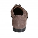 Scarpa derby stringata con elastici da donna in camoscio taupe tacco 1 - Misure disponibili: 32, 42, 43