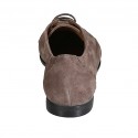 Woman's laced derby shoe with elastic bands in taupe suede heel 1 - Available sizes:  42, 43