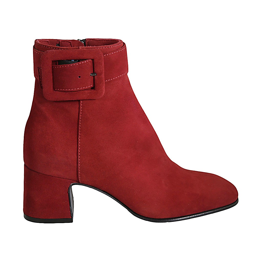 Red suede ankle boots Clearance