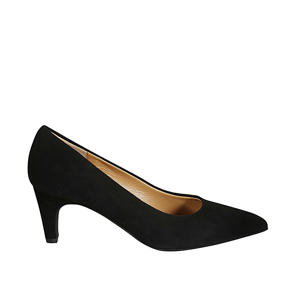 escarpin noir daim pointu