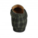 Mocasin à bout pointu pour femmes en daim écossais vert et noir talon 1 - Pointures disponibles:  33, 42