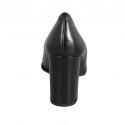 Runder Pumpschuh für Damen aus schwarzem Leder Absatz 8 - Verfügbare Größen:  32, 33, 34, 44, 45