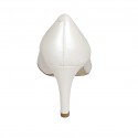 Escarpin pour femmes en cuir ivoire perlé talon 7 - Pointures disponibles:  31