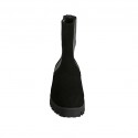 Bottines pour femmes avec élastiques argents en daim noir talon 3 - Pointures disponibles:  44