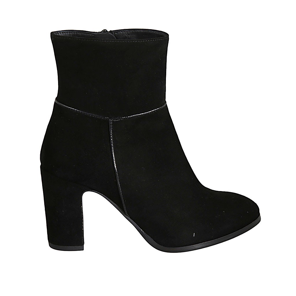 black suede ankle boots block heel