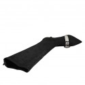 Bota a punta para mujer con cremallera y hebilla en gamuza elastica negra y piel estampada blanca y negra tacon 6 - Tallas disponibles:  31