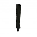 Woman's pointy boot with zipper in black suede heel 7 - Available sizes:  31, 32