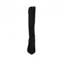 Botas puntiagudos para mujer con cremallera en gamuza negra tacon 7 - Tallas disponibles:  31, 32, 33