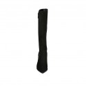 Woman's pointy boot with zipper in black suede heel 7 - Available sizes:  31, 32