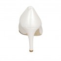Escarpin pour femmes en cuir ivoire perlé talon 8 - Pointures disponibles:  31, 34