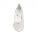 Zapato de salon para mujer en piel marfil perlado tacon 8 - Tallas disponibles:  34