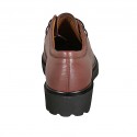 Chaussure derby à lacets pour femmes en cuir marron clair talon 3 - Pointures disponibles:  32, 43