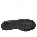 Chaussure derby à lacets pour femmes en cuir imprimé rouge talon 3 - Pointures disponibles:  32, 43