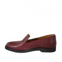 Woman's mocassin in maroon leather heel 2 - Available sizes:  32