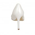 Escarpin à bout ouvert pour femmes en cuir ivoire perlé talon 8 - Pointures disponibles:  31