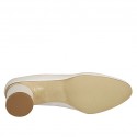 Escarpin pour femmes en cuir ivoire perlé talon 5 - Pointures disponibles:  46