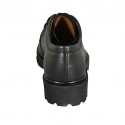 Zapato derby con cordones para mujer en piel negra tacon 3 - Tallas disponibles:  32