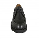 Zapato derby con cordones para mujer en piel negra tacon 3 - Tallas disponibles:  32