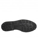 Chaussure derby à lacets pour femmes en cuir noir talon 3 - Pointures disponibles:  32