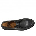 Zapato derby con cordones para mujer en piel negra tacon 3 - Tallas disponibles:  32