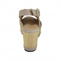 Woman's sandal in taupe suede with studs, platform and coated wedge heel 7 - Available sizes:  42
