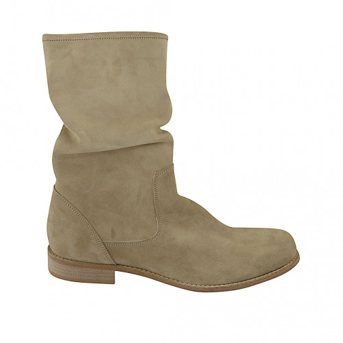 stivaletti camoscio beige
