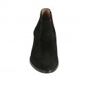 Bottines texanes pour femmes en daim noir avec élastiques talon 5 - Pointures disponibles:  42