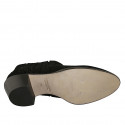 Botines tejanos para mujer en gamuza negra con elasticos tacon 5 - Tallas disponibles:  42