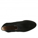 Bottines texanes pour femmes en daim noir avec élastiques talon 5 - Pointures disponibles:  42