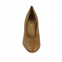 Escarpin pour femmes en cuir brun clair talon 8 - Pointures disponibles:  31