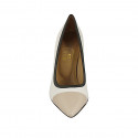 Woman's pointy pump in nude, black and white leather heel 8 - Available sizes:  31
