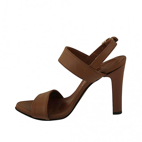 Décolleté in pelle color cuoio | Calzature Artigianali- CommercioVirtuoso.it