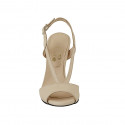 Woman's sandal in nude leather heel 10 - Available sizes:  31, 42