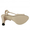 Woman's sandal in nude leather heel 10 - Available sizes:  31, 42