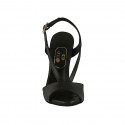 Sandalo da donna in pelle nera tacco 10 - Misure disponibili: 42