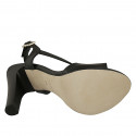Sandale pour femmes en cuir noir talon 10 - Pointures disponibles:  42