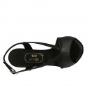 Sandalo da donna in pelle nera tacco 10 - Misure disponibili: 42