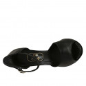 Chaussure ouverte pour femmes avec courroie en cuir noir talon 10 - Pointures disponibles:  42