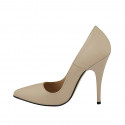 Zapato de salon a punta para mujer en piel color desnudo tacon 11 - Tallas disponibles:  31