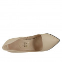 Zapato de salon a punta para mujer en piel color desnudo tacon 11 - Tallas disponibles:  31